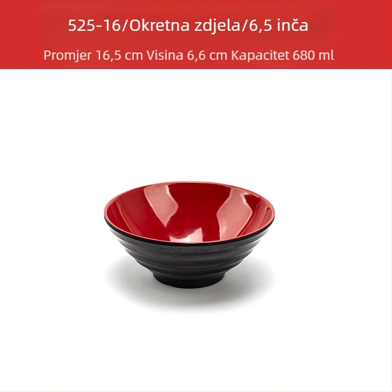Melaminski set zdjela sa žličicom — nepravilnog oblika, glazirana površina, jedinstven uzorak, otisak loga