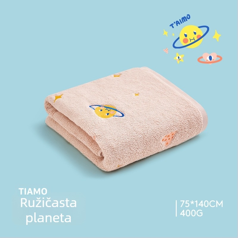 Sanli ručnik za kupanje od 100% pamuka s izšivkom, 300-400 g, 32s pređa