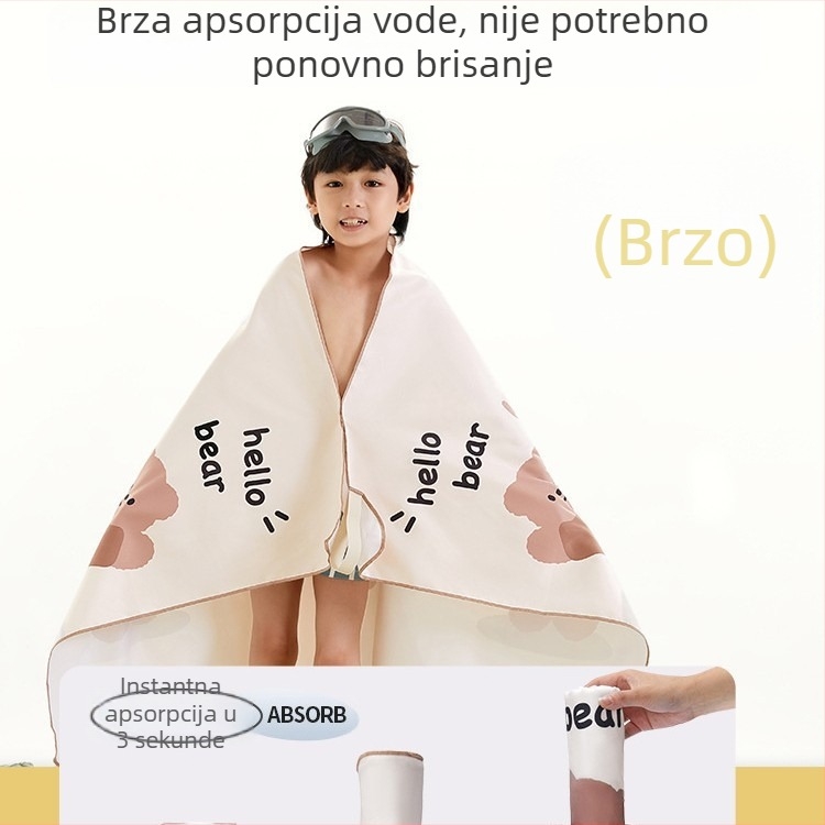 Dječji kapuljačasti ručnik za plivanje – ručnik za kupaonicu/plažu za djecu, s gumbima (300–400 g; materijal: drugi; pređa: drugi; proizvodni proces: drugi; kategorija: ručnik za kupaonicu/plažu)