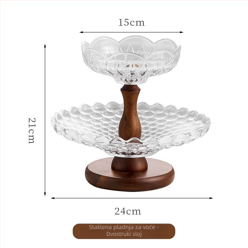 Dvostruka staklena posuda za voće, retro-nostalgijski stil, brend Qian, poklon za rođendan, Božićni dar