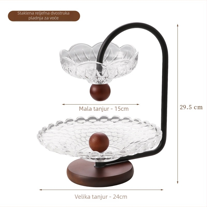 Dvostruka staklena posuda za voće, retro-nostalgijski stil, brend Qian, poklon za rođendan, Božićni dar