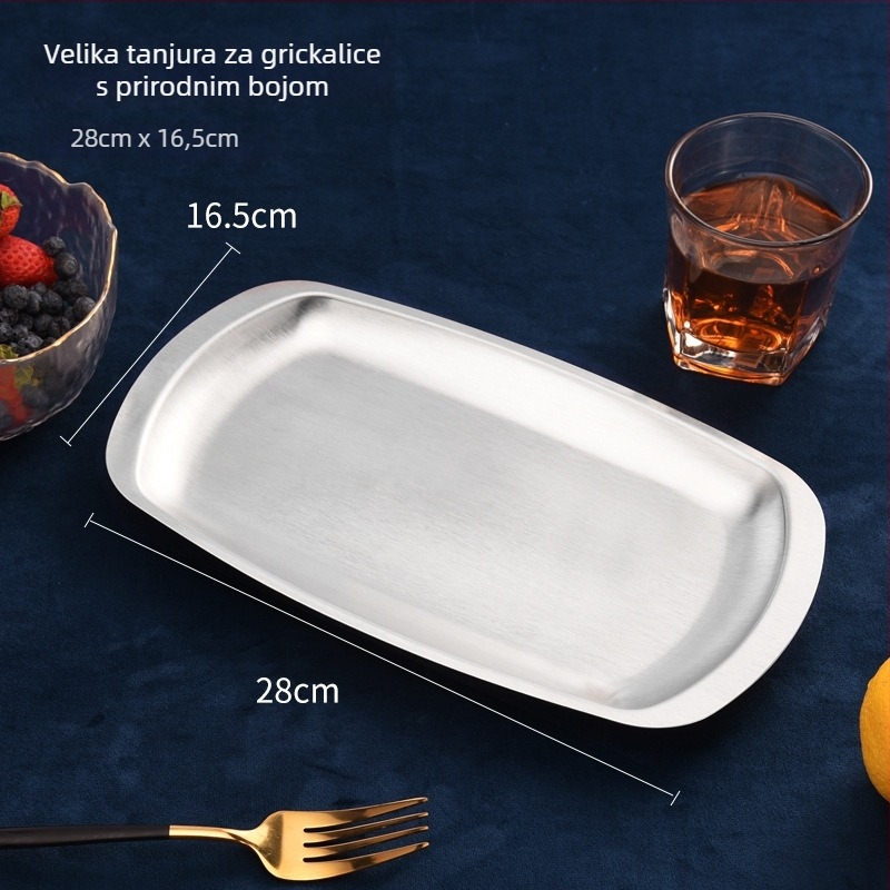 Nehrđajući čelična kvadratna ploča za korejski BBQ, mikrovalna kompatibilna, ispis logotipa, prilagodljiva