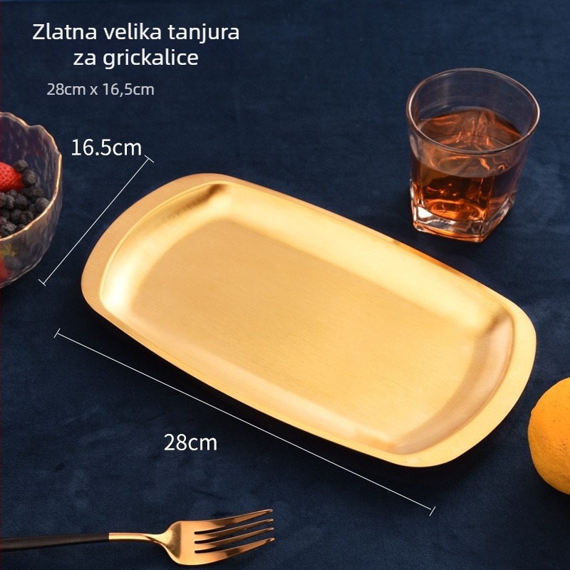 Nehrđajući čelična kvadratna ploča za korejski BBQ, mikrovalna kompatibilna, ispis logotipa, prilagodljiva