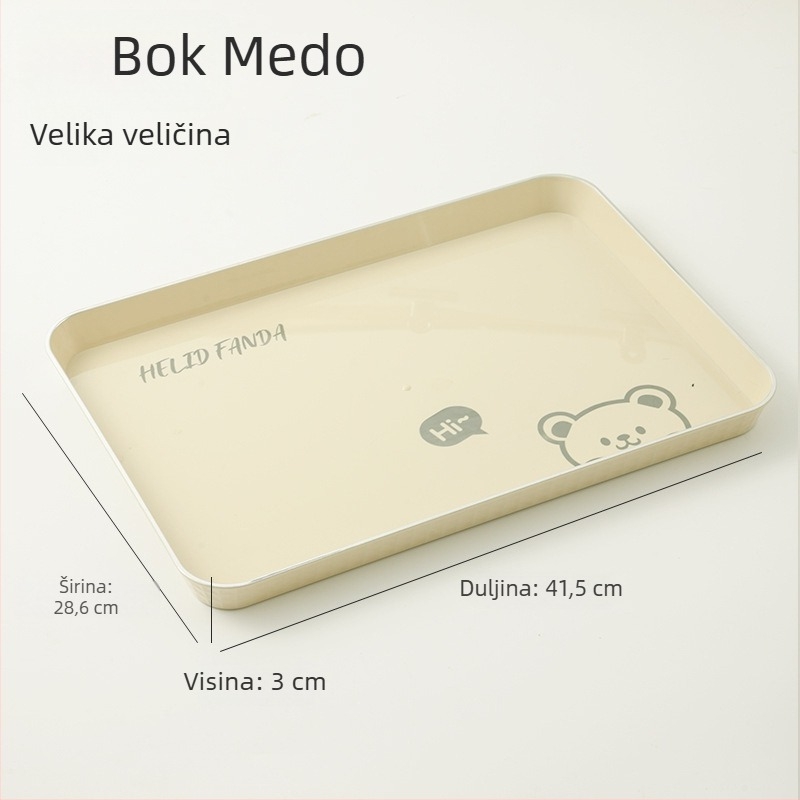 Kvadratni plastični pladanj za čaj i voće s motivom obitelji medvjeda, sladak stil, set za dnevni boravak, poklon