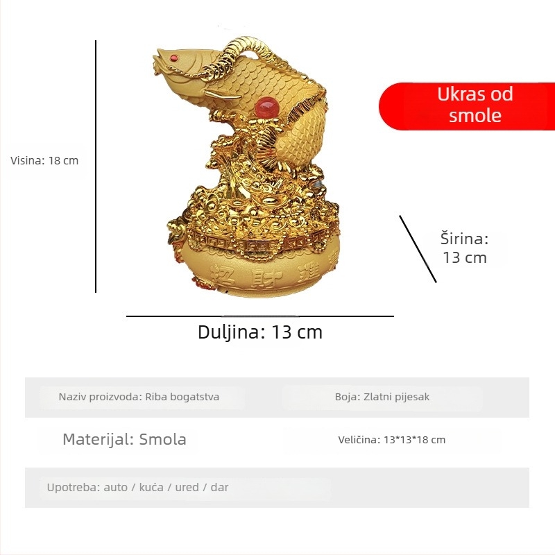 Ručni rad od smole za bogatstvo i blagostanje, dekor dnevnog boravka i izložak na ormariću (Materijal: smola; Kategorija: radovi od smole; Stil: kineski; Pakiranje: obična ambalaža)