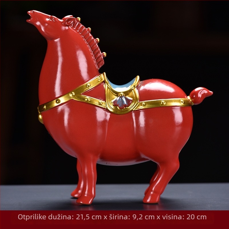Keramički Tang konj – ukrasna figura za dnevni boravak, hodnik ili stol, Mad Monkey, kineski stil; materijal keramika; kategorija životinje
