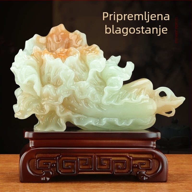 Ukras od kupusa za blagostanje — smola, brend Shang yaxuan, kineski stil, ukras za biljke, pogodna za dnevni boravak, hodnik i ured