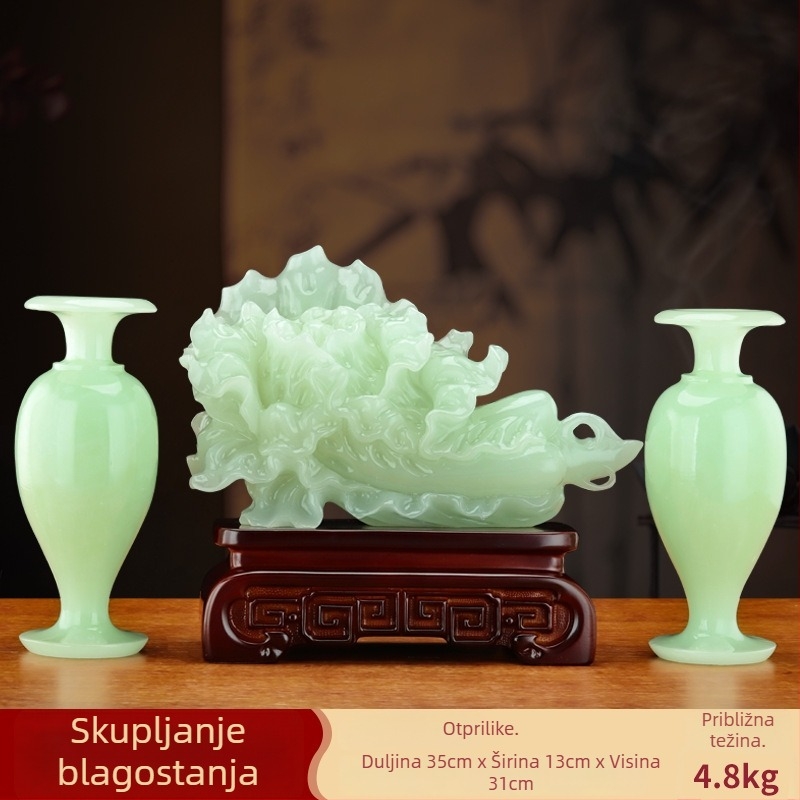 Ukras od kupusa za blagostanje — smola, brend Shang yaxuan, kineski stil, ukras za biljke, pogodna za dnevni boravak, hodnik i ured