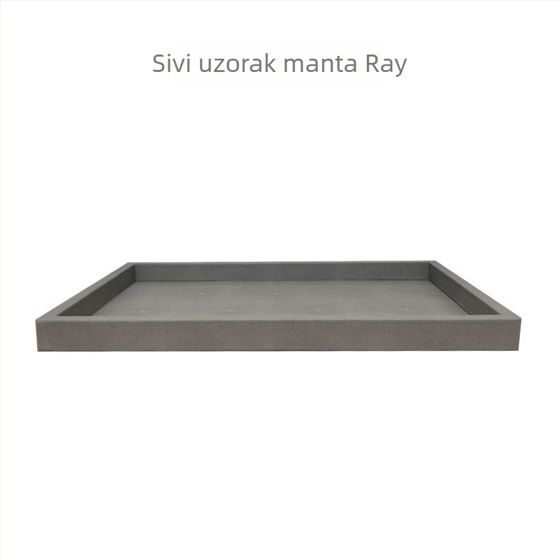 Dekorativni pladanj za dnevni boravak – jednostavan pravokutni dizajn, novi kineski stil, ručna izrada; materijali: drvo, koža, baršun; površina: druga; pakiranje: karton