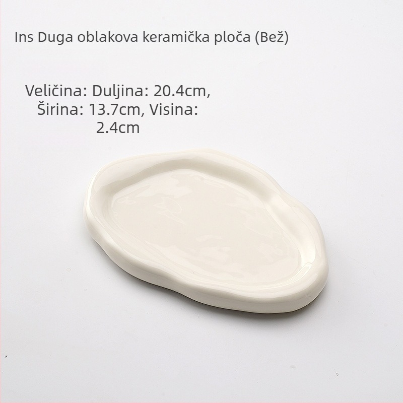 Keramički pladanj s motivom oblaka za pohranu nakita i izložbu aromaterapije, stalak za ključeve u hodniku (Materijal: keramika; Prilagodba: Da; Površina: Elektropliranje, Glazura)