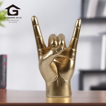 Figura od smole s rock gestom ruke – stolna dekoracija za dom, bar i ured | Brand: Guchuang | Ručni rad od smole | Težina: 0.46 kg