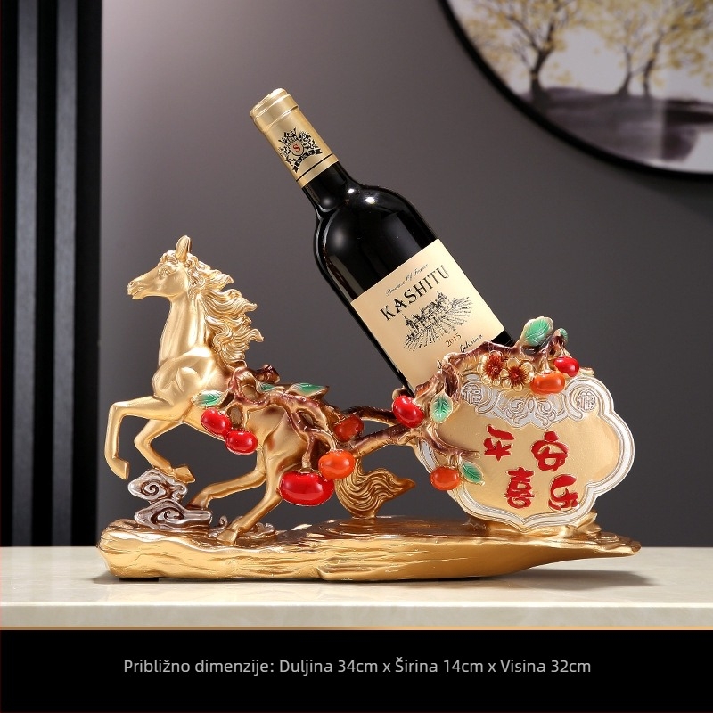 Dekorativna vinska stalka od smole, ručno oslikana, u stilu Novog kineskog, prilagodljiv završetak