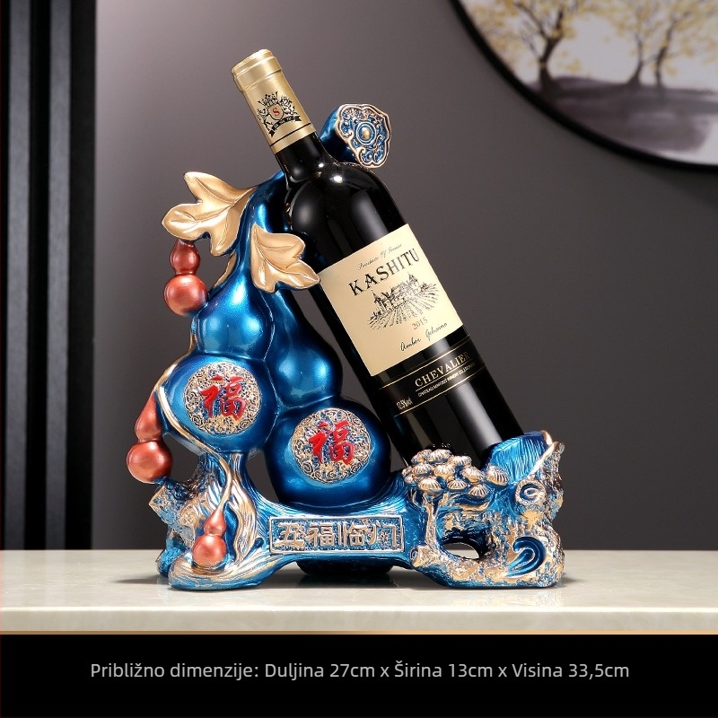 Dekorativna vinska stalka od smole, ručno oslikana, u stilu Novog kineskog, prilagodljiv završetak