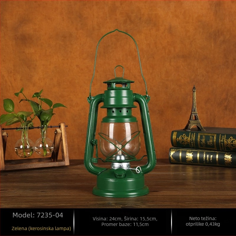 Željezna kerosen lampa za kućnu dekoraciju, retro industrijski stil, dekorativno rasvjetno tijelo za vanjsku upotrebu, bar i gostionica