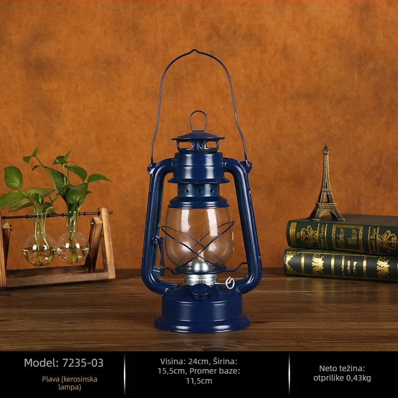 Željezna kerosen lampa za kućnu dekoraciju, retro industrijski stil, dekorativno rasvjetno tijelo za vanjsku upotrebu, bar i gostionica