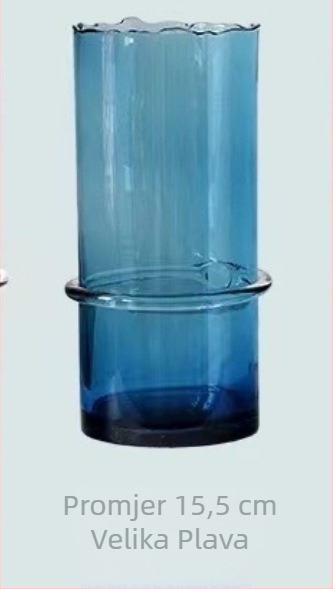 Yajun moderna geometrijska staklena vaza, ručno puhana, s nejednakim vratom