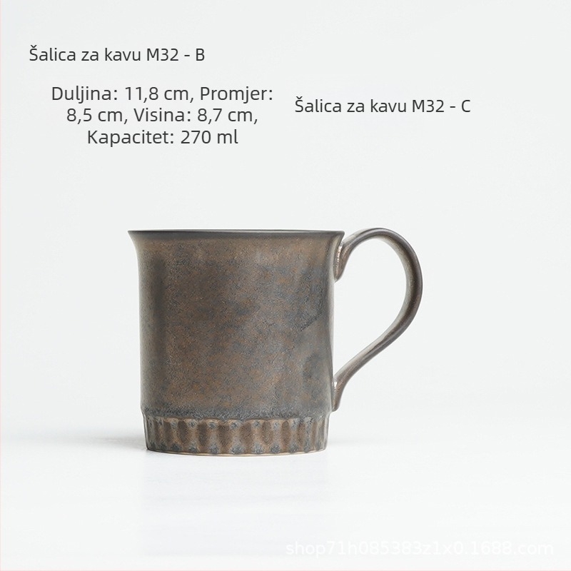 Ming cisen keramička šalica za kavu, moderan minimalistički stil, kod M32