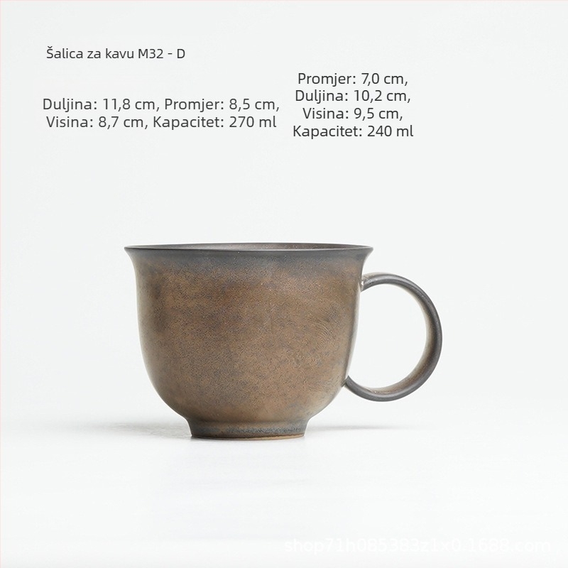 Ming cisen keramička šalica za kavu, moderan minimalistički stil, kod M32