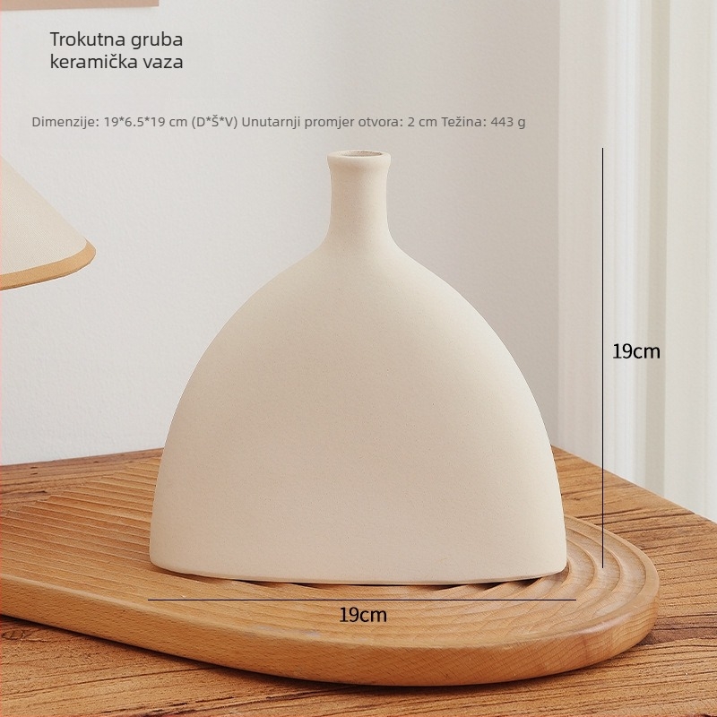 Keramička vaza s umjetnim granama kaki, moderni minimalistički stil, Look around
