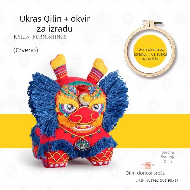 Acarhat DIY komplet za šivanje platnenog tigra — platno za šivanje, niti, novi kineski stil