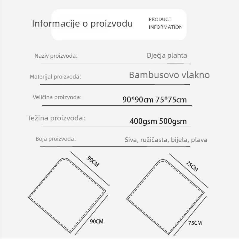 Dječji ručnik za kupanje s kapuljačom od bambusovih vlakana, 3D dizajn ušiju, Yue Zhu textile, 400–500 g, pređa 19, vezenje i šivanje