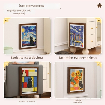 Grebalica za mačke od sisala — japanski stil, MAIZAI, kutija od 6 komada