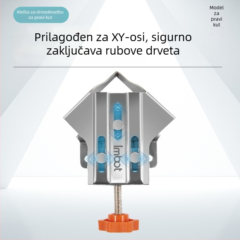 Držač za pravokotni kut u stolarstvu, nehrđajući čelik, Sekcija A/B, opća primjena