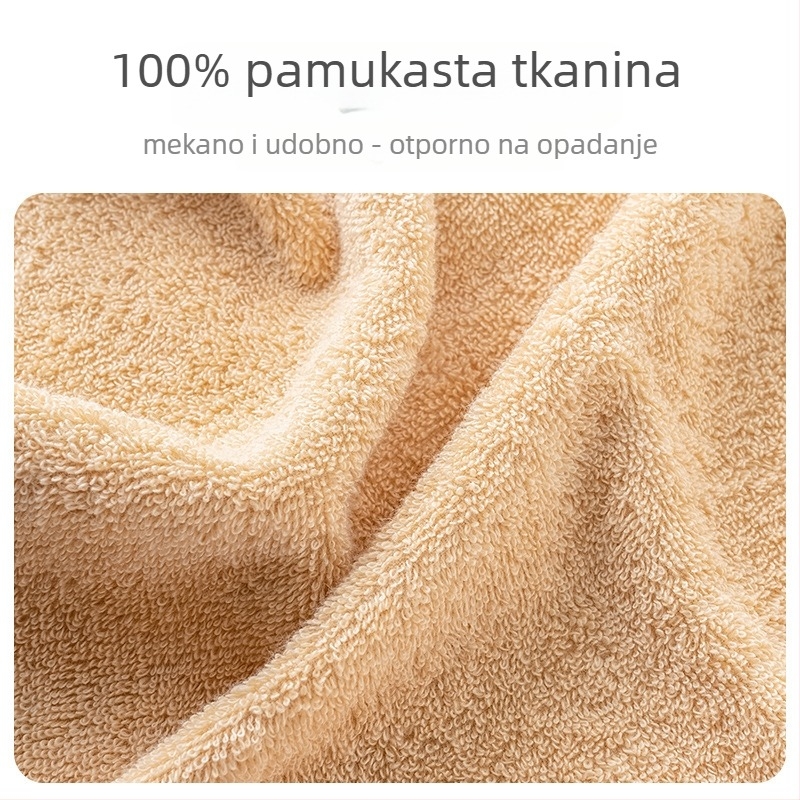 Kupaonski ručnik – pamuk, AB pređa, 40 g, apsorpcija 5–10 s, spiralno vlakno