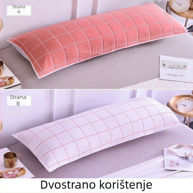 Dvostruka navlaka za jastuk, dugačak kroj, pamuk-gaza tkanina, 1.2–1.5 m