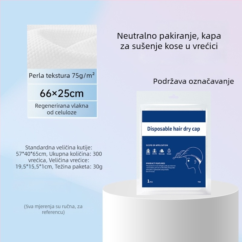 Kapa za sušenje kose – biljno vlakno, 80–99 g, prilagođena obrada