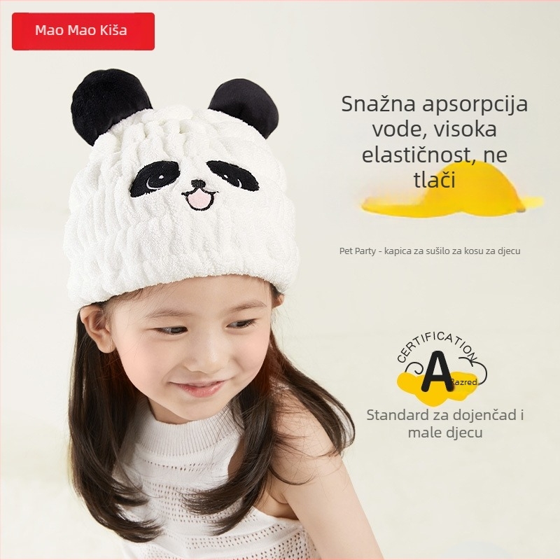Dječja kapa za sušenje kose od koralnog baršuna, apsorbirajuća, malo ispadanje vlasi, 50–79 g, 150D Jacquard Cut Velvet
