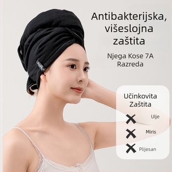 Ženska kapa za sušenje kose — upija vodu, brzo se suši, debela, bez ispadanja vlakana (100% pamuk; preko 200 g; marka Like rhyme; prilagodljiva)