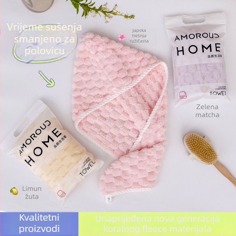 Mufando suha kapa za kosu, koralni fleece, 200 g+, spiralna konstrukcija