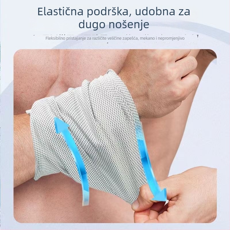 Sportski ručnik za zapešće - poliester, brzo suši, upija znoj, hladna ledena krpa, s tiskanim logotipom