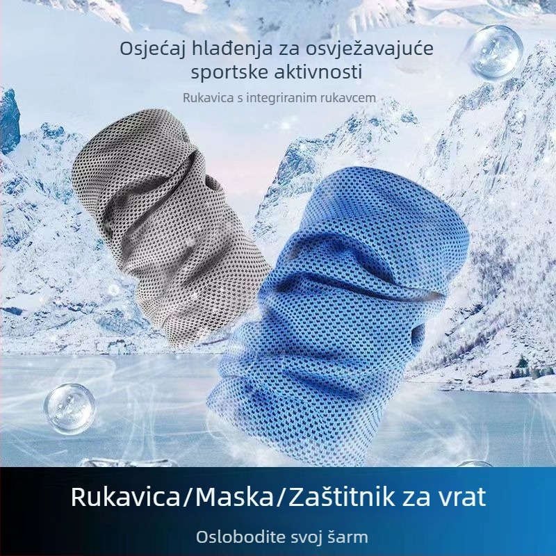 Sportski ručnik za zapešće - poliester, brzo suši, upija znoj, hladna ledena krpa, s tiskanim logotipom