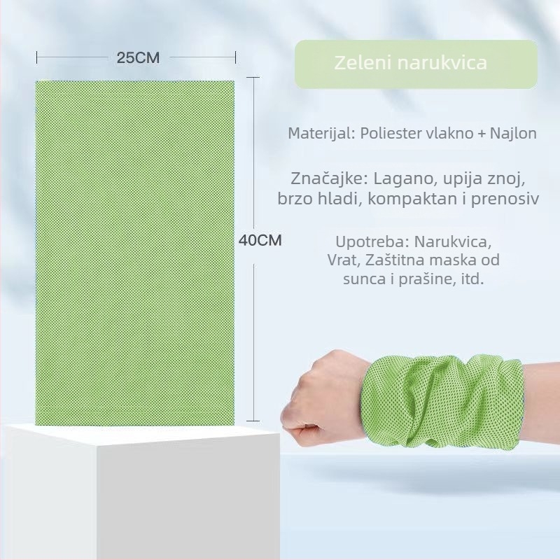 Sportski ručnik za zapešće - poliester, brzo suši, upija znoj, hladna ledena krpa, s tiskanim logotipom
