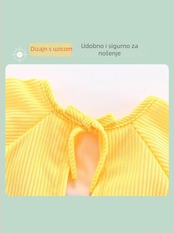 Unisex dječja presvlačenje s dugim rukavima, cartoon uzorak, vodootporna corduroy tkanina, poliestersko vlakno