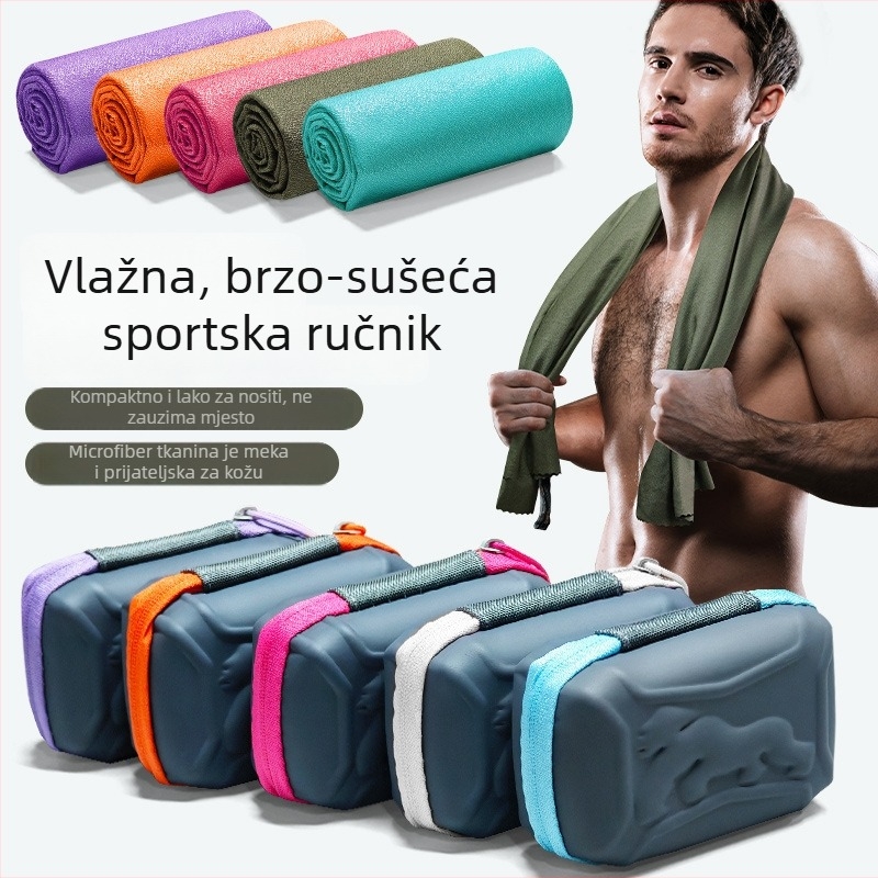 Sportski ručnik od mikrovlakana, brzo sušenje, 100 g, vlakno bez uvijanja, mogućnost prilagodbe i tiskanje logotipa