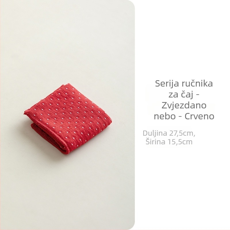 Krpa za čaj od pamuka i lana, upijajuća, vintage dvostruki sloj i dvostrana, stil novog kineskog (pamuk-lan; dvostruki sloj; dvostrana; upijajuća; vintage)