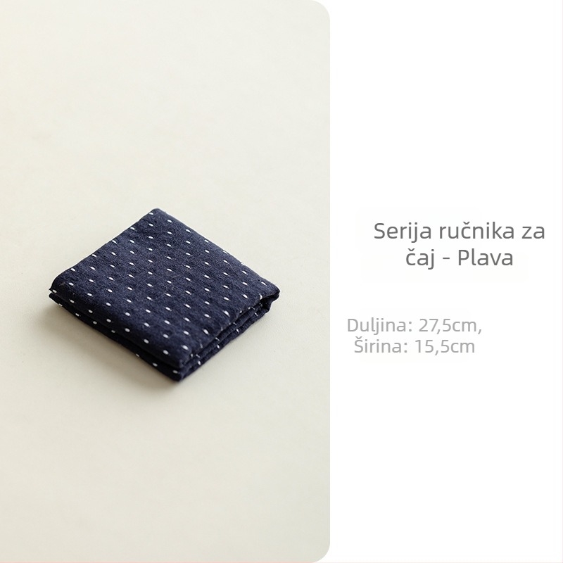 Krpa za čaj od pamuka i lana, upijajuća, vintage dvostruki sloj i dvostrana, stil novog kineskog (pamuk-lan; dvostruki sloj; dvostrana; upijajuća; vintage)