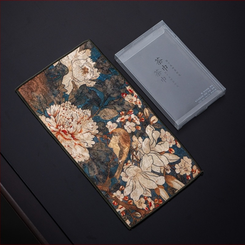 Čajna krpa od tkanine, dvostrana s logom, Novi kineski stil, lansirano, pakiranje 100 komada