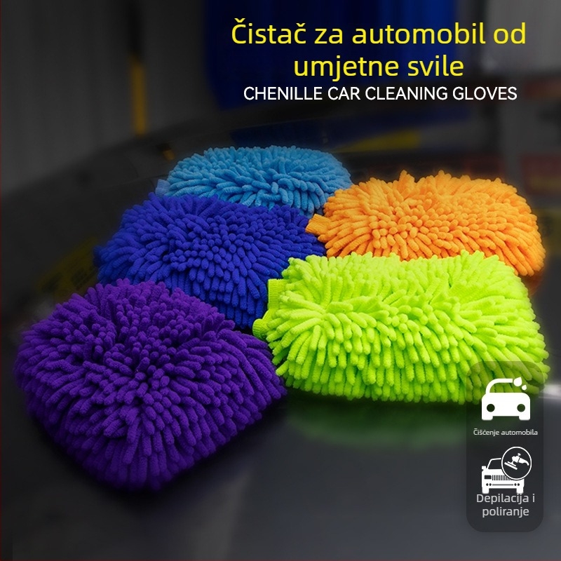Chenille krpa za čišćenje automobila, debela, velika upijavost, rukavice za poliranje za njegu automobila