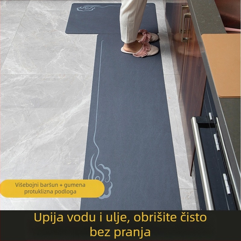 Kuhinjska podloga od diatomske gline, protuklizna, mekana podloga, gumeni stražnji dio, brzo sušenje, može se rezati