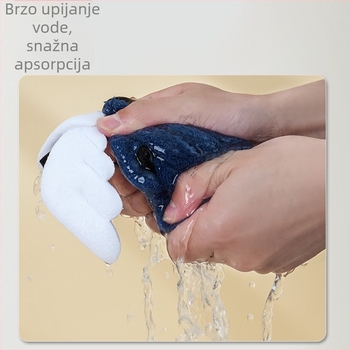Dječja ručnica za ruke s karikaturnim dizajnom, viseći tip, brzo sušenje, upija, koralni fleece; prilagodba: da; otisak loga: da; izšivano; težina 90 g