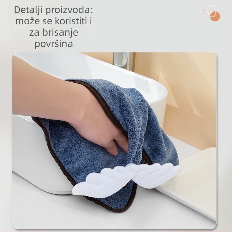 Dječja ručnica za ruke s karikaturnim dizajnom, viseći tip, brzo sušenje, upija, koralni fleece; prilagodba: da; otisak loga: da; izšivano; težina 90 g