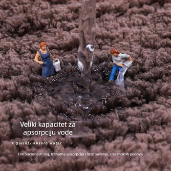 Podložak za pod s visokim plišem, apsorbira vodu i protuklizna; Materijal: poliester; Oblik: pravokutan; Pranje: strojno