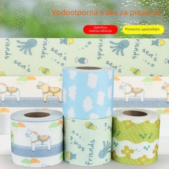 Prozorski samoljepljivi naljepnice za apsorpciju vode zimi – vodootporne staklene naljepnice, zadebljane za sprječavanje toka vode s prozorskog praga, za dnevni boravak