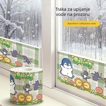 Prozorski samoljepljivi naljepnice za apsorpciju vode zimi – vodootporne staklene naljepnice, zadebljane za sprječavanje toka vode s prozorskog praga, za dnevni boravak