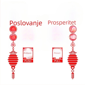 Stenska naljepnica kineskog stila, ogledalni efekt, PVC, jedan komad, pogodna za staklena vrata