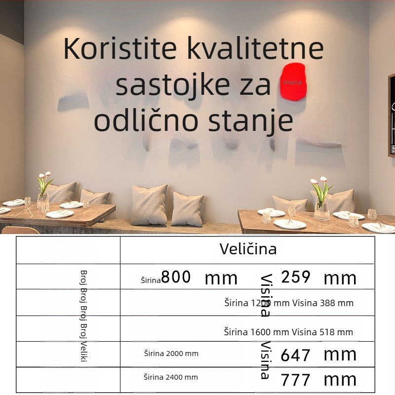 Naljepnica za zid - akril, vodootporna, modernog minimalističkog stila, trodimenzionalni dizajn; uzorak 10122, šifra 256, za dnevni boravak